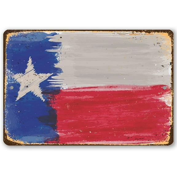 Metal Sign - Texas Flag Metal Sign - Durable Metal Sign - Use Indoor/Outdoor - Great Gift and Decor Under $20 (8" x 12")