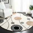 thumbnail image 2 of SAFAVIEH Soho Capri Geometric Wool Area Rug, Ivory/Grey, 6' x 6' Round, 2 of 10
