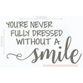 thumbnail image 4 of Bathroom Wall Décor Art - Never Dressed Without Your Smile - Wall Decal Vinyl Lettering Stickers 23x14-Inch Castle Gray, 4 of 4