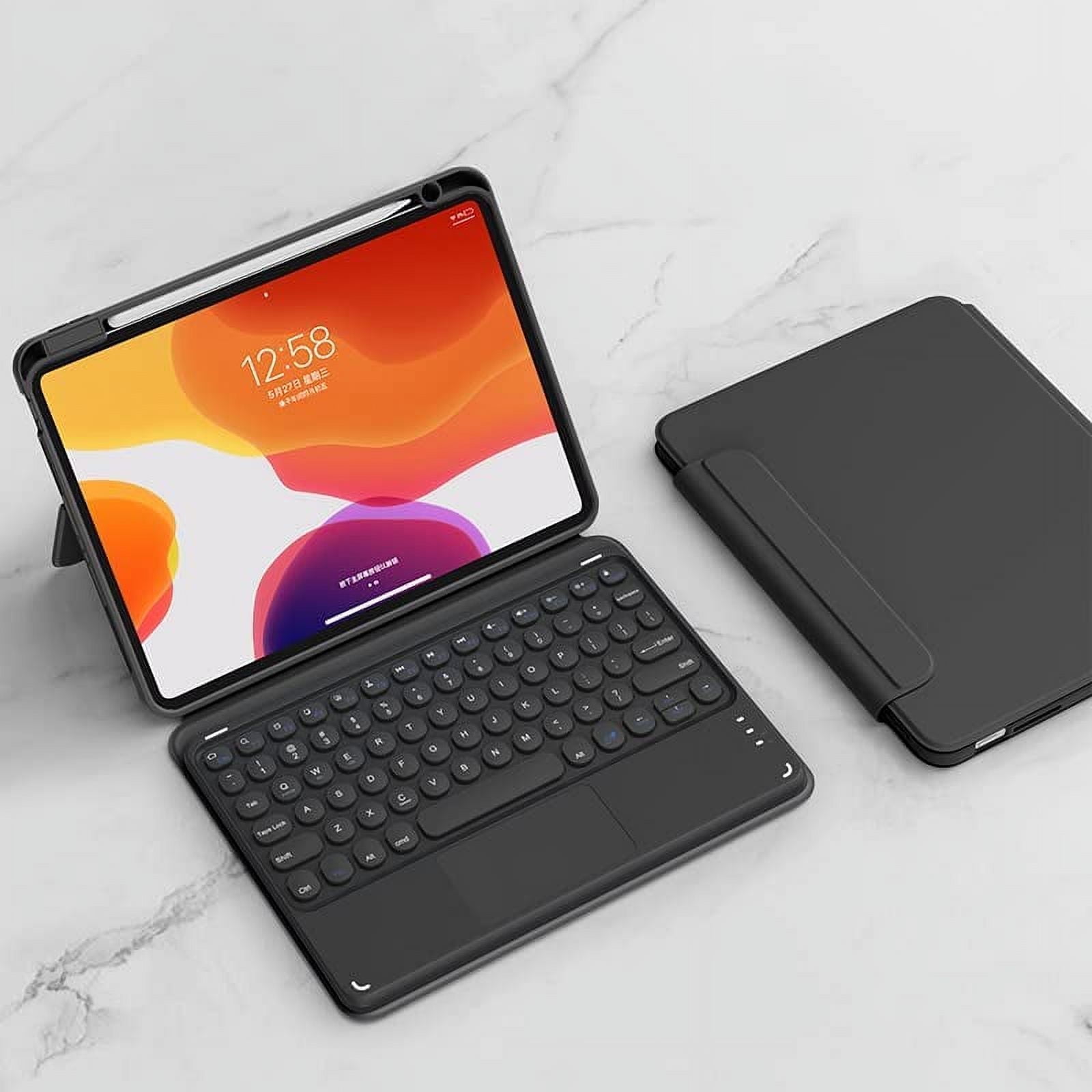 HPZZ Keyboard Case for iPad Air 5th Gen (2022) / iPad Air 4th Gen (2020) 10.9 Inch, Detachable Magnetic Keyboard Protective Cover with Vertical Stand, Cute Round Keycaps Touchpad Keyboard