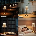 thumbnail image 4 of DAYBETTER Cordless Table Lamp, 12" Brass Rechargeable Cute Desk Light with Glass Shade,3 Colors Dimmable Touch Lamp for Modern Office Home Decor, 4 of 7