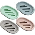 thumbnail image 1 of Juego de 4 jaboneras para ducha, soporte para jabonera con desagüe para encimera de baño y ducha, mantiene el jabón seco y limpio., 1 of 5