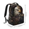 thumbnail image 2 of Haiem Noble Style Bald Eagle Printed School Backpack,Casual Travel Lightweight Backpack,Durable Comfortable Multifunctional Backpack,Laptop Backpack, 2 of 5