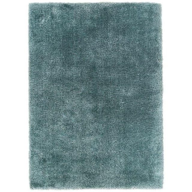 Well Woven FE-16-4 Liza Plush Shag Rug, Blue - 3 ft. 3 in. x 5 ft.