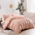 thumbnail image 3 of Home Soft Things 3 Piece Washed Cotton Duvet Cover Set - Kolkata - Soft Pink - 102" x 90", 3 of 5