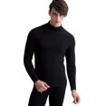 thumbnail image 2 of Conjunto de ropa interior térmica de cuello medio alto para hombre de otoño e invierno Ropa y pantalones de cuello medio alto con forro polar Ropa interior térmica de papá, 2 of 6