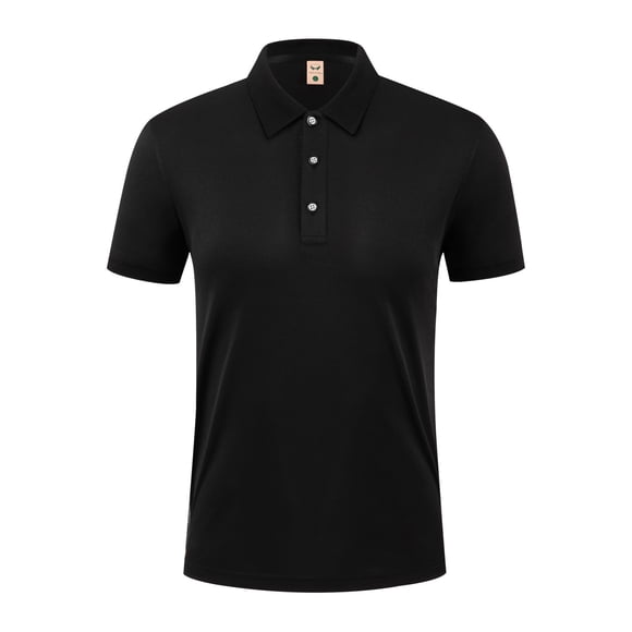 LNWUY Men's Quick Dry Lightweight Breathable Sports Shirts Short Sleeve Performance for Golf Tennis Daily Casual Collared T-Shirt Black XXL