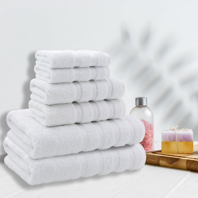 American Soft Linen 6-Piece 100% Turkish Genuine Cotton Premium & Luxury Towel Set for Bathroom & Kitchen, 2 Bath Towels, 2 Hand Towels & 2