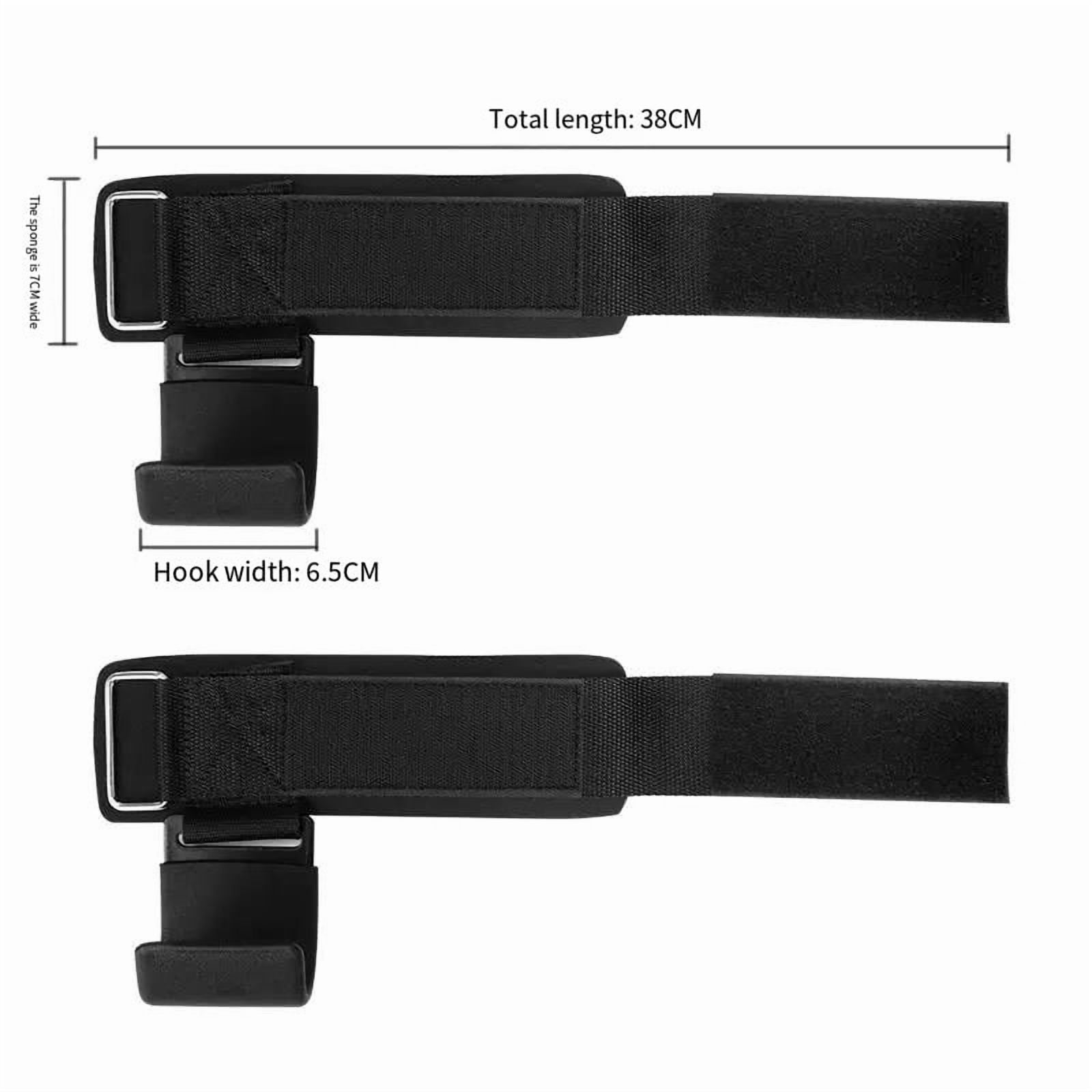 Weight Lifting Hooks Straps Pair, Non-Slip Rubber Coated Grip, 7mm Neoprene Padded Wrist Support Powerlifting Deadlift Pull Up Fitness Strength Training Wrap, Gym Bodybuilding, Workout