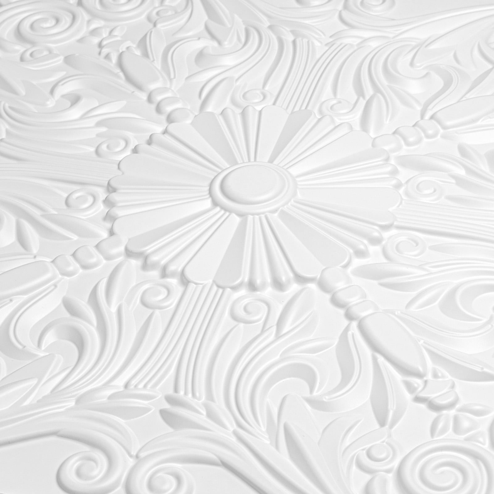 Art3d 2 ft.x 2 ft. Glue-up or Lay in Ceiling Tile PVC 3D Champs Elysees in White(12-Pack)