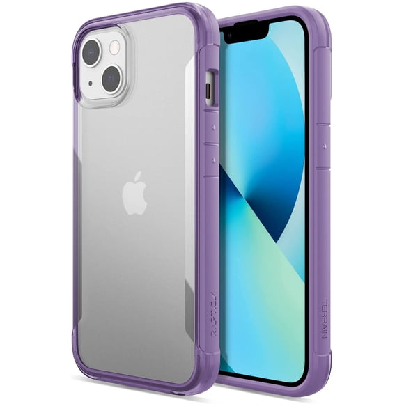 Raptic Terrain Coque Compatible avec iPhone 13, Fabriquée aux États-Unis, Dos en Polycarbonate Transparent, Protection contre les Chutes de 10 Pieds, Compatible iPhone 13, Violet/violet Clair