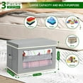 thumbnail image 6 of Homsorout Storage Bins with Lids, Fabric Cube Storage Organizer Bins with Clear Window, Foldable Storage Baskets, Closet Organizers and Storage Boxs for Cloth, Toys, Books, DVDs, 3 Pcs, Light Grey, 6 of 6
