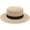 Khaki, variant on Wide Brim Boater Straw Beach Hat, Packable Flat Crown Sun Hat for Summer Vacation