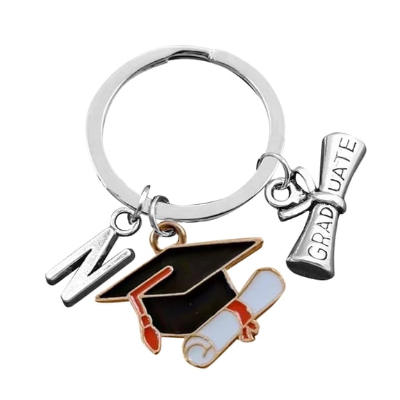 MOQIN Class of 2024 Graduation Keychain, Women's Novelty Keychains, 26 Alphabet Graduation Keychain Personalized Graduation Gift Keychains