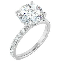 Mirabelle Lab Diamond Engagement Ring Solitaire Accented Round