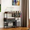 thumbnail image 3 of AV Media Stand with Vinyl Storage, Record Player Holder for 280+ Albums, Audio Video Rack with Fabric Drawer, 3 of 8