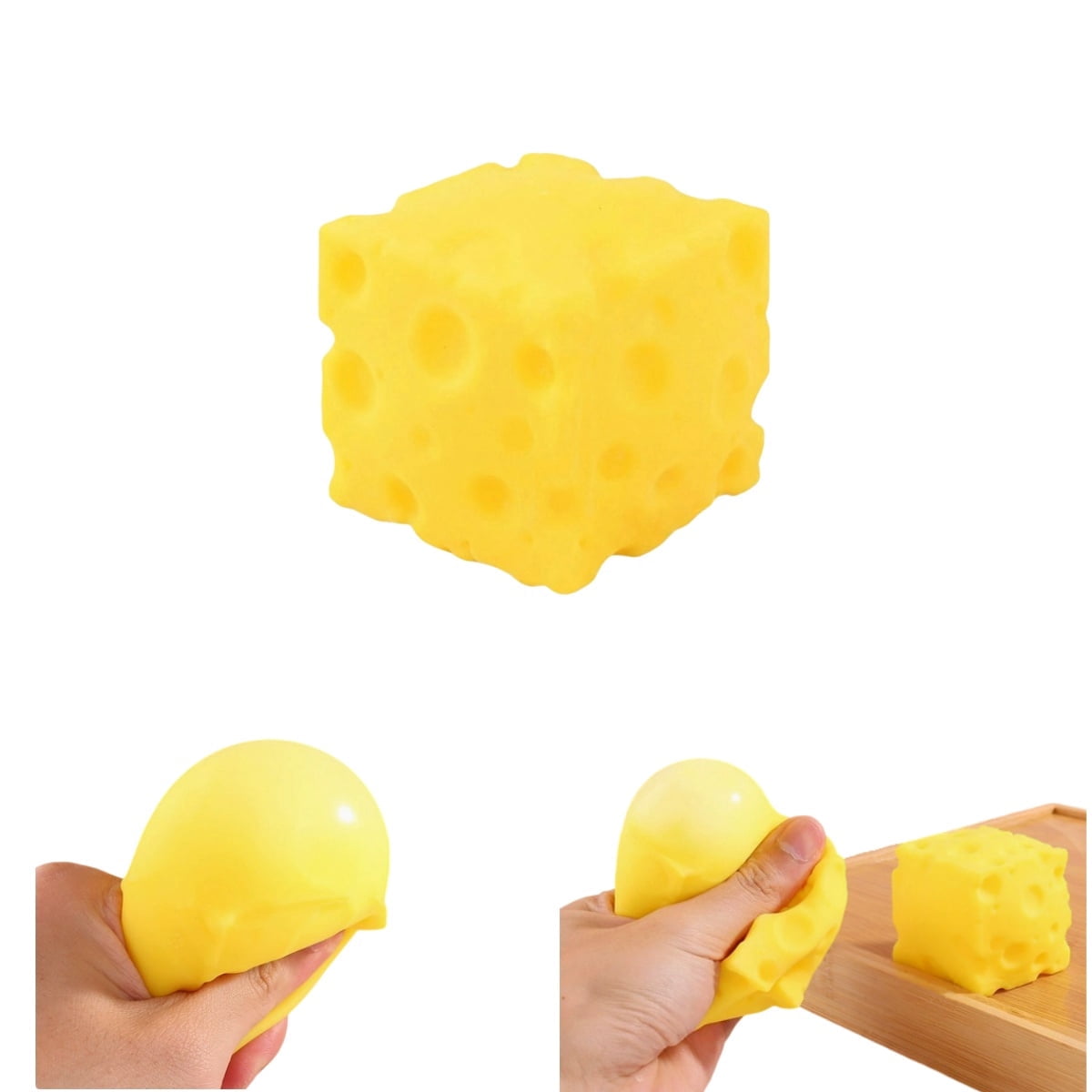 Cheese Squishy,Nice Soft Cheese Gifts Cute Stress Balls Party Favors for Employee Coworker Friends Office Desk Decor Christmas Valentines Birthday Stuffers, 1.6"-1PC