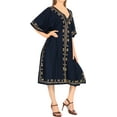 thumbnail image 2 of HAPPY BAY Women's Beachwear Summer Beach Dress Plus Size Boho Swimsuit Swimwear Cover Ups Tops 2X-3X Denim, Solid, 2 of 4