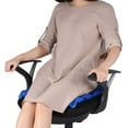 thumbnail image 2 of Inflatable Seat Cushion, Trianu Portable Chair Cushion for Office Wheelchair Travel Cars Airplanes Daily Use Prolonged Sitting Relief, Blue, 2 of 8