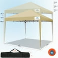 thumbnail image 5 of ForYard Pop Up Canopy Tent with Sidewalls, 10'x10' Instant Outdoor Gazebo Party Tent Enclosed Waterproof (Beige), 5 of 8
