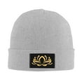 thumbnail image 3 of ZICANCN Bonnet Tricoté - Chapeau d'Hiver Lotus Doré Doux Chaud Classique pour Hommes Femmes Fleur Dorée, 3 of 6