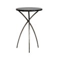 thumbnail image 1 of HomeFare Table d'Appoint en Métal avec Dessus en Marbre et Incrustation en Laiton, 1 of 6