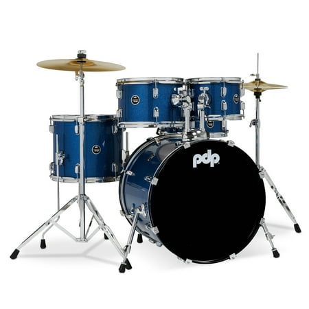 PDP Center Stage 5-Piece Drum Set with Hardware and Cymbals (Royal Blue Sparkle)