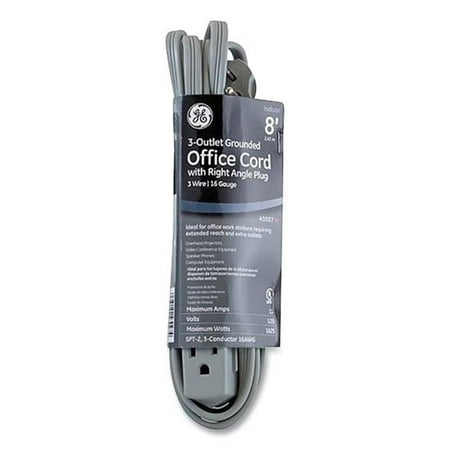 UPC: 0043180430274 | General Electric 50552-43027 8 ft. Cord General Electric Three Outlet Power Strip Gray