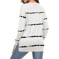 thumbnail image 2 of Sweat-shirt Décontracté à Col Rond à Manches Longues Imprimé à Rayures et Mollet, 2 of 6