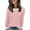 Pink, variant on biudgviw Long Sleeve Shirts for Women Ribbed Knit Crew Neck Pullover Sweaters Color Block Casual Comfy Soft Fall Winter Trendy Tops