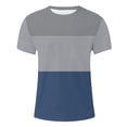 thumbnail image 5 of EQWLJWE Spring Saving! Couleur Bloc Chemise Hommes, Bleu Couleur Bloc Chemise Hommes, T-Shirt Homme Couleur Bloc Manches Courtes Col Rond Extérieur Tee Tops, 5 of 5
