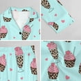 thumbnail image 6 of Top-kevin Womens Pajamas Set Cute Capybara Flowers Soft Long Sleeve Sleepwear Button Down Sets, 6 of 12