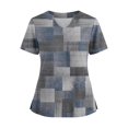 thumbnail image 1 of Ktyne Tuniques Médicales pour Femmes à Col en V, Hauts de Sarrau à Manches Courtes Extensibles, Chemises d'Uniforme de Travail pour Infirmières, Haut de Sarrau Léger avec Poches, Gris M, 1 of 4