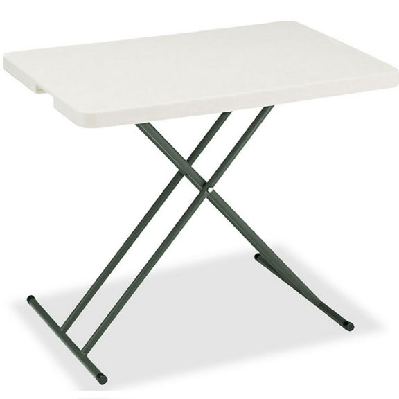 Adjustable Height Plastic Folding Table, 30" x 20", White