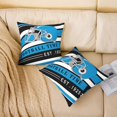 thumbnail image 2 of Football Pillow Cover 18x18 Inch,Sports Throw Pillow Cover for Boys Men Football Lover,Rugby Football Helmet Decorative Pillow Cover,Geometric Stripe Cushion Cover,Blue Black, 2 of 6