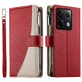 thumbnail image 1 of Funda cartera GANGXUN para Xiaomi Poco X6 5G , cuero PU con tarjetero, cremallera, correa de mano, soporte y protección 1217°, 1 of 6