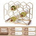 thumbnail image 2 of 14 Bottle Countertop Wine Rack - Freestanding Modern Gold Metal Wine Rack - Tabletop Wine Holder Stand for Cabinet, Pantry, Wine Bottle Storage, 2 of 16