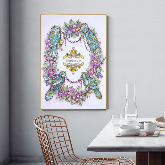 Cuadros Decorativos Diamante pintura pájaro forma especial parcial Rhinestone DIY imagen (PA032) Ehuebsd embutido en tela