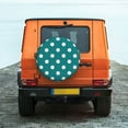 thumbnail image 6 of Pofeuu White Polka Dots With Teal Background Print Spare Tire Wheel Cover for Car Truck SUV Camper Universal Fit Spare Tire Cover RV Spare Tire Covers-17 inch, 6 of 6