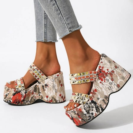 

Sawvnm Women s Flat Shoes Ladies Beach Sandals Summer Non-Slip Causal Slippers Family gifts Multicolor US:8.5