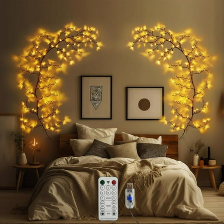

Enchanted Willow Vine Lights For Home Decor With 160Leds 8.2Ft Wall Decoration Light With 8 Remote Control Modes (Black)(1Pcs)