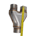 thumbnail image 2 of FGJQEFG T409 Stainless Steel Exhaust Stamped Y Pipe 2.75'' Inch ID Single to 2.5'' Inch ID Dual Exhaust Adapter Connector, 2 of 6