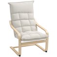thumbnail image 1 of HOMCOM Fauteuil Moderne, Fauteuil d'Appoint Rembourré avec Pied Courbé Crème, 1 of 10
