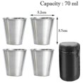 thumbnail image 2 of Stainless Steel Shot Cups, 4 Cups, Metal Shot Glasses, Stackable, Hip Flask Small With Leather Bag Xxf, 2 of 5