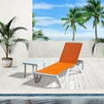 thumbnail image 6 of Domi Outdoor Living Chaise Lounge Chair Aluminum Adjustable Pool Lounge Chair，With All-Weather Textilene & Side Table for Deck, Lawn, Backyard （1 Orange Chair w/1 Table）, 6 of 7