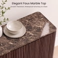 thumbnail image 4 of Hvoonc Set of 2 Fluted Sideboard Buffet Cabinet with Storage and 34"W Faux Marble Top, 2 Push-to-Open Doors, Modern Accent Cabinet for Dining Room Entryway, Walnut Brown, 4 of 9