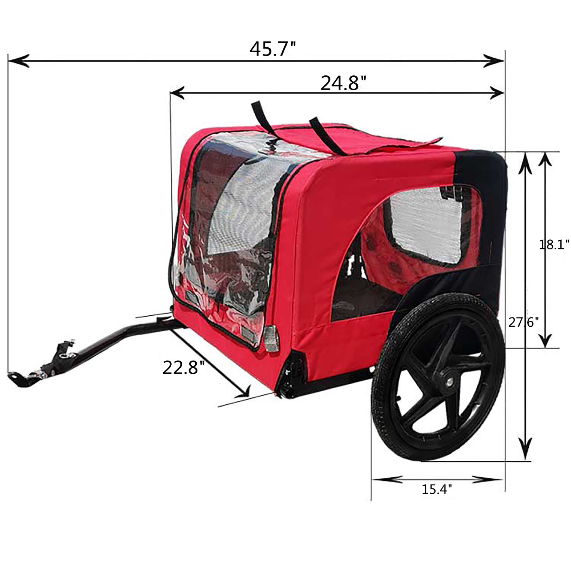 Pet Bike Trailer Dog/Cat Carrier with Detachable Dog Cart for Bicycle,Easy Folding Frame Pets Cart Suitable for Small and Medium