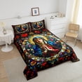 thumbnail image 4 of Erosebridal Ensembles de Literie Religieuse Jésus Double avec Couette, Insert de Couette Bleu Rouge, Déco de Chambre d'Ado, Réversible, 3 Pcs, 4 of 8