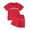 Red, variant on Aihuaihua Summer Outfits for Girls Size 6 Letter Print Short Sleeve T Shirt Tops Elastic Shorts Crewneck Comfy Athleisure Short Sleeve Set Outdoor Casual Clothes