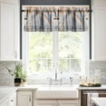 thumbnail image 4 of Rustic Country Valance Curtain Wooden Barn Doors Farm Farmhouse Rod Pocket Valance Window Treatments 1 Panel Short Curtains for Kitchen Bathroom Bedroom 54 x 18 in, 4 of 6